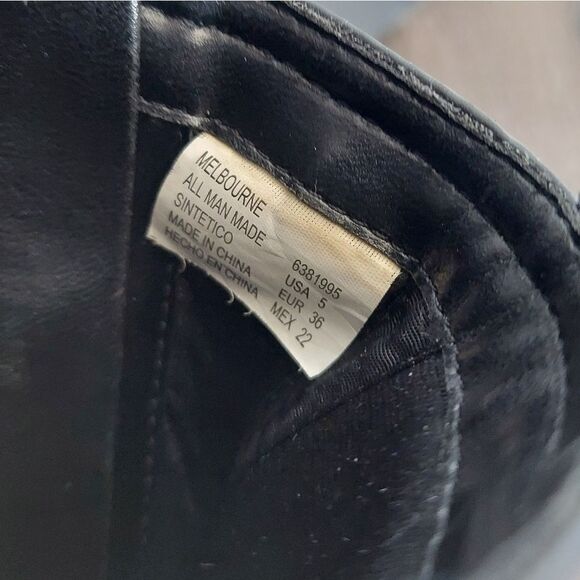 Vintage 90s George Black Square Toe Heel Platform Boot 5 - Picture 8 of 11